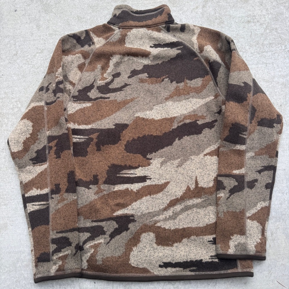Patagonia Better Sweater 1/4 Zip Fleece Pullover Camo Brown Mens Medium - Picture 2 of 9